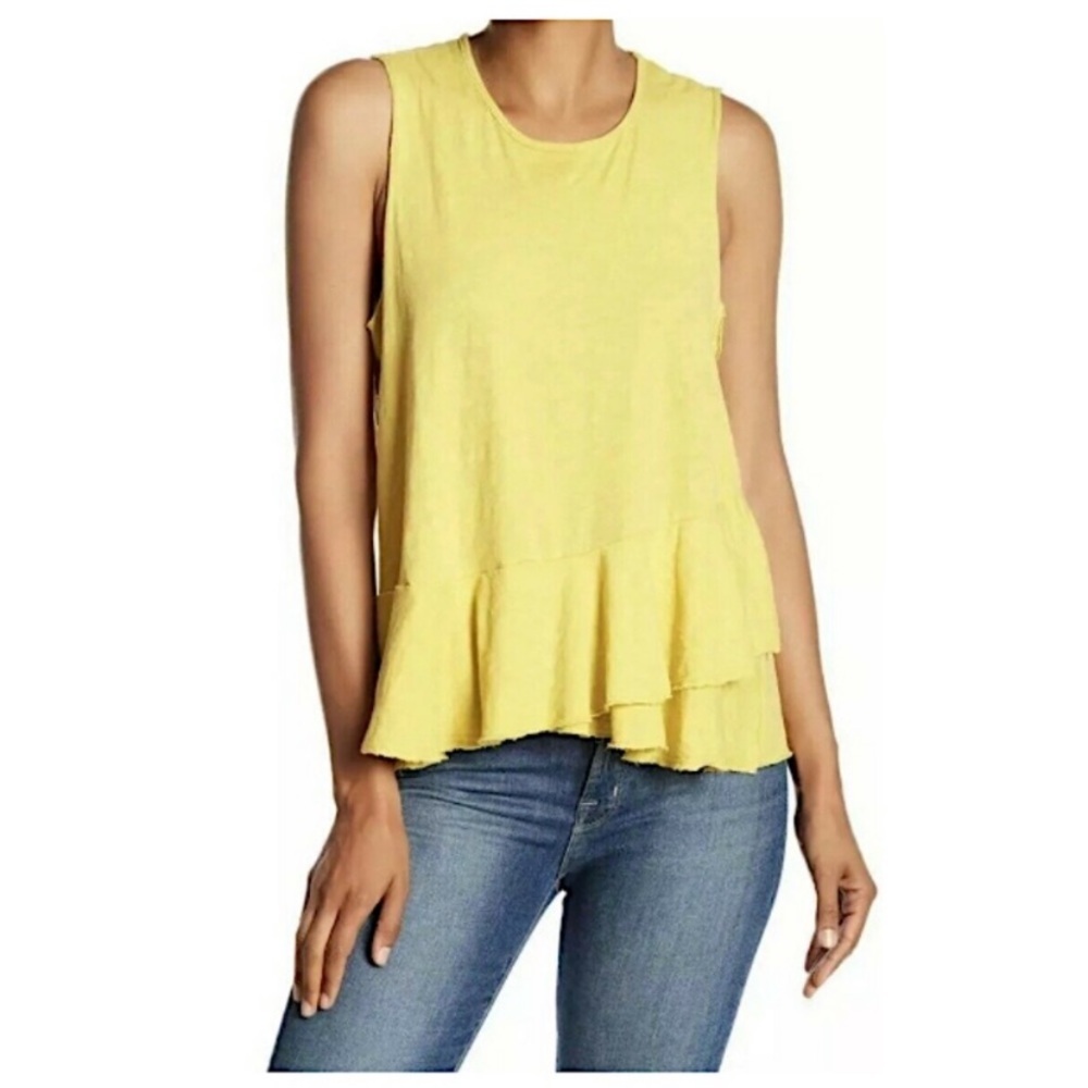 Sundry | Yellow Peplum Tank